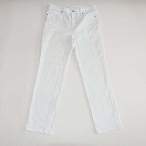 Talbots Women's High Waist Straight Leg Jeans Size 8 White 28" Inseam Denim
